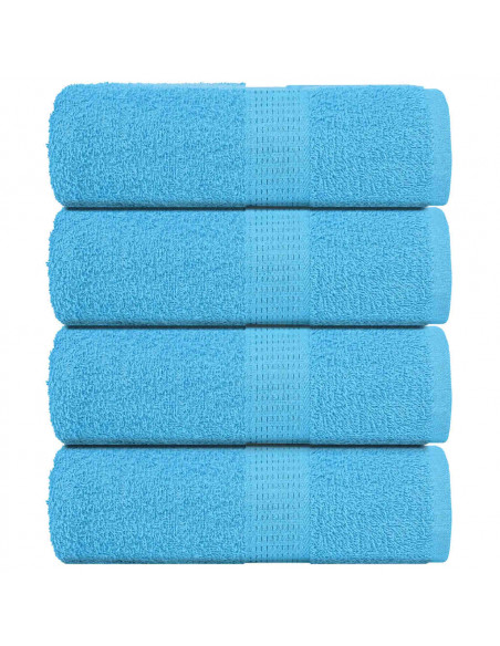Asciugamani Ospiti 4 pz Turchesi 30x50 cm 360 g/m² 100% Cotone