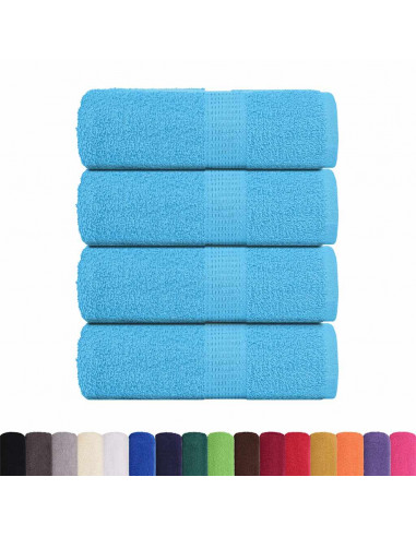 Asciugamani Ospiti 4 pz Turchesi 30x50 cm 360 g/m² 100% Cotone