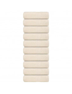 Asciugamani per Sapone 10 pz Crema 30x30cm 360 g/m² 100% Cotone