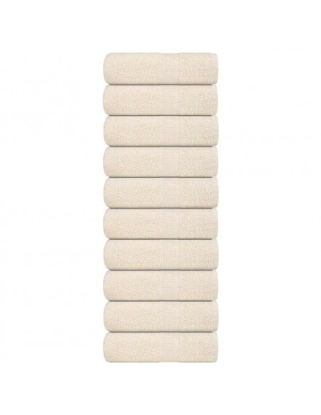 Asciugamani per Sapone 10 pz Crema 30x30cm 360 g/m² 100% Cotone