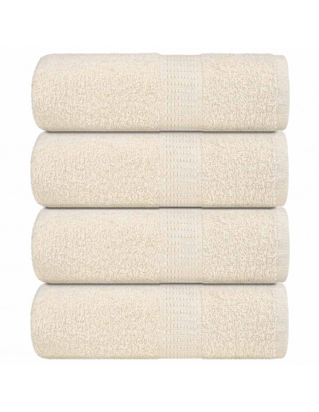 Asciugamani per Sapone 4 pz Crema 30x30 cm 360 g/m² 100% Cotone