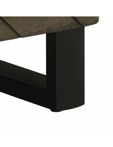 Comodini 2pz Neri 40x33x46 cm in Legno Massello di Mango