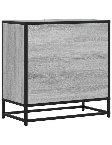 Comodino Grigio Sonoma 60x31x60 cm Legno Multistrato e Metallo