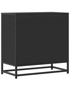 Comodino Nero 60x31x60 cm in Legno Multistrato e Metallo