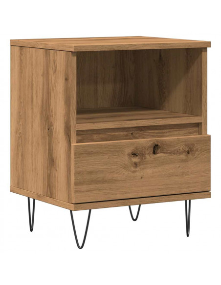Comodino Rovere Artigianale 40x35x50 cm in Legno Multistrato