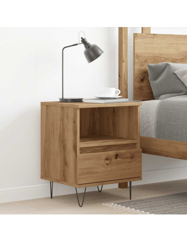 Comodino Rovere Artigianale 40x35x50 cm in Legno Multistrato