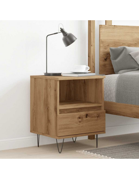 Comodino Rovere Artigianale 40x35x50 cm in Legno Multistrato