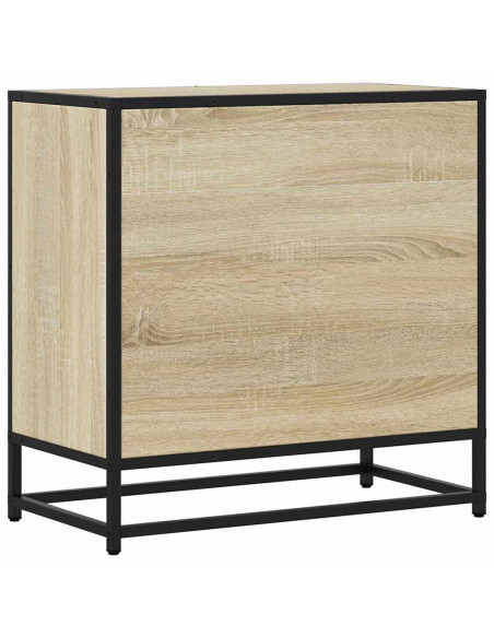 Comodino Rovere Sonoma 60x31x60 cm in Truciolato e Metallo