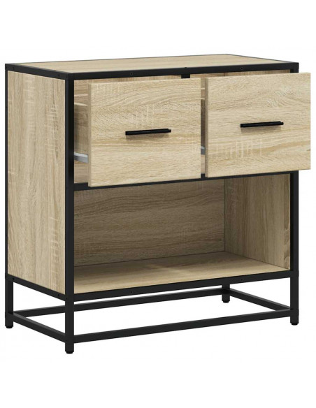 Comodino Rovere Sonoma 60x31x60 cm in Truciolato e Metallo