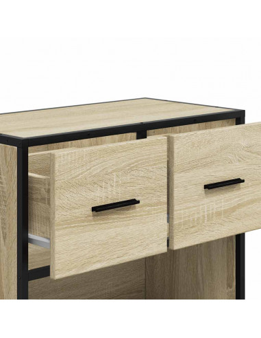 Comodino Rovere Sonoma 60x31x60 cm in Truciolato e Metallo