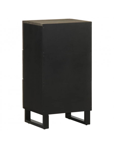 Credenza Nera 40x33x75 cm in Legno Massello di Mango
