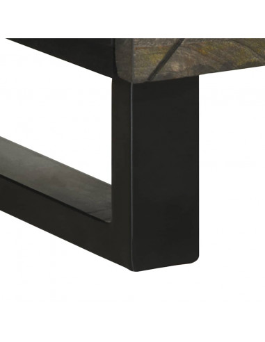 Credenza Nera 40x33x75 cm in Legno Massello di Mango