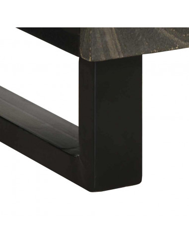 Credenza Nera 40x33x75 cm in Legno Massello di Mango