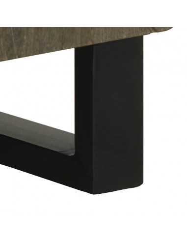 Credenza Nera 60x33x75 cm in Legno Massello di Mango