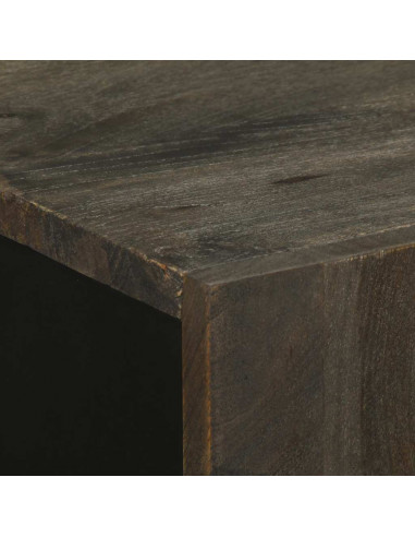 Credenza Nera 60x33x75 cm in Legno Massello di Mango