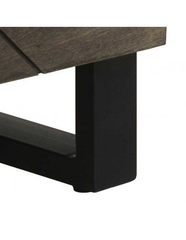 Credenza Nera 60x33x75 cm in Legno Massello di Mango