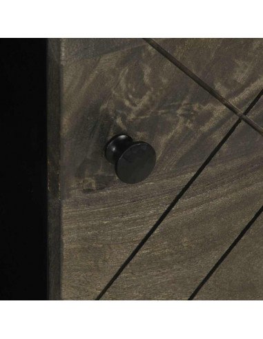 Tavolino da Salotto Nero 80x50x40 cm in Legno Massello di Mango