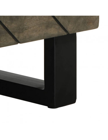 Tavolino da Salotto Nero 80x50x40 cm in Legno Massello di Mango