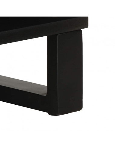 Credenza Nera 80x33x75 cm in Legno Massello di Mango