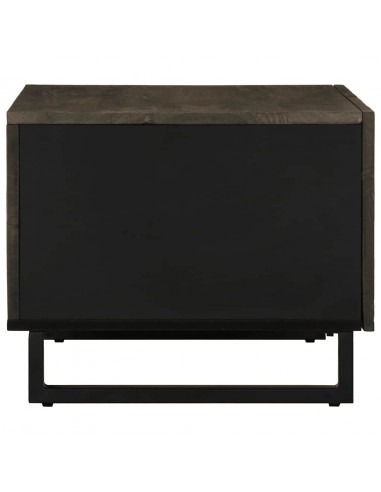 Tavolino da Salotto Nero 80x50x40 cm in Legno Massello di Mango