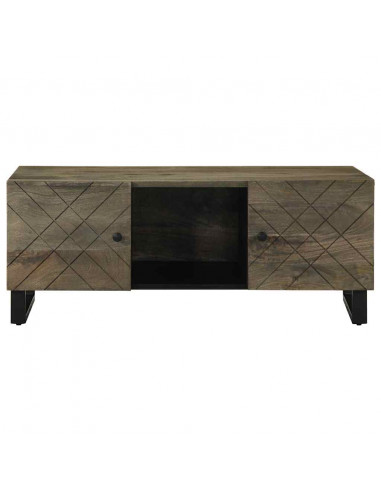 Tavolino da Salotto Nero 100x54x40cm in Legno Massello di Mango