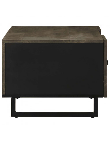 Tavolino da Salotto Nero 100x54x40cm in Legno Massello di Mango