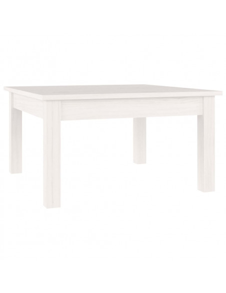 Tavolino da Salotto Bianco 55x55x30 cm Legno Massello di Pino