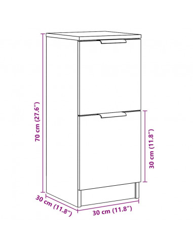 Credenza Rovere Artigianale 30x30x70 cm in Legno Multistrato
