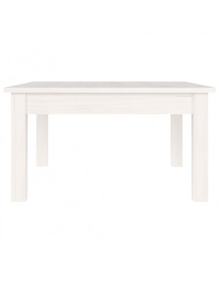 Tavolino da Salotto Bianco 55x55x30 cm Legno Massello di Pino