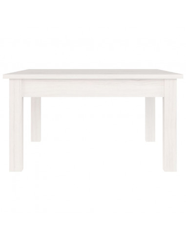 Tavolino da Salotto Bianco 55x55x30 cm Legno Massello di Pino