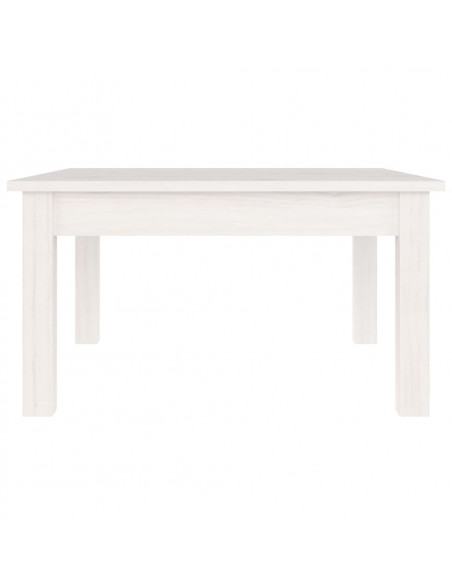 Tavolino da Salotto Bianco 55x55x30 cm Legno Massello di Pino