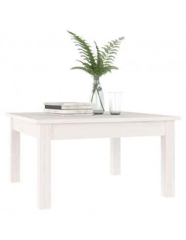Tavolino da Salotto Bianco 55x55x30 cm Legno Massello di Pino