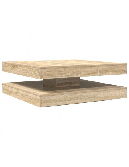 Tavolino da Caffè Girevole a 360 Gradi Sonoma 90x90x34,5 cm