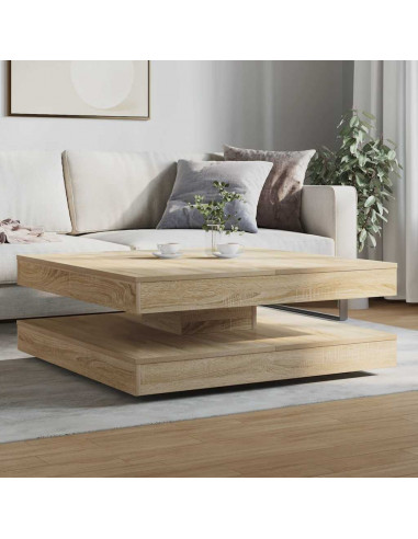 Tavolino da Caffè Girevole a 360 Gradi Sonoma 90x90x34,5 cm