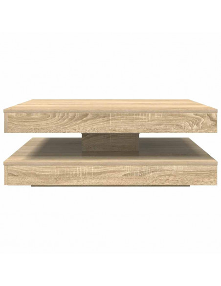 Tavolino da Caffè Girevole a 360 Gradi Sonoma 90x90x34,5 cm