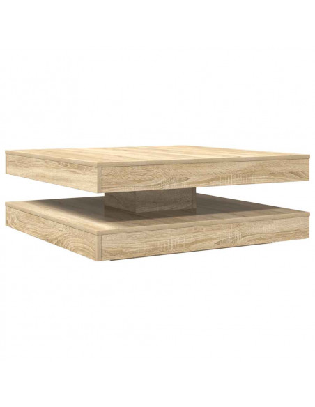 Tavolino da Caffè Girevole a 360 Gradi Sonoma 90x90x34,5 cm