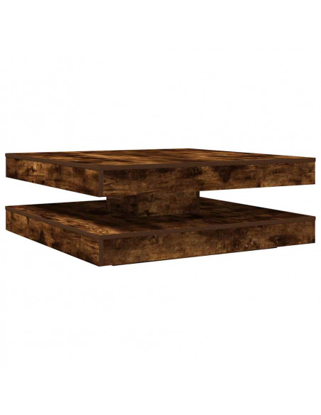 Tavolino da Caffè Girevole a 360 Gradi Rovere 90x90x34,5 cm