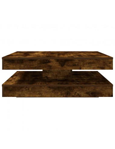 Tavolino da Caffè Girevole a 360 Gradi Rovere 90x90x34,5 cm