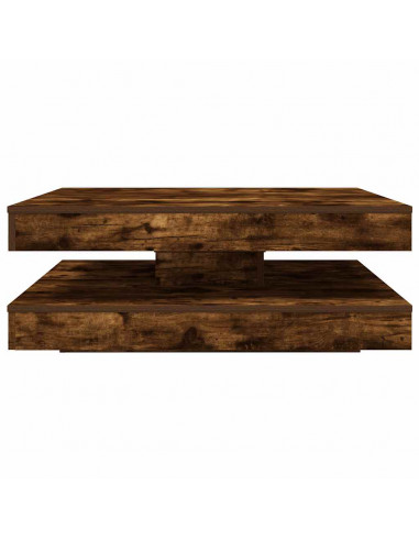 Tavolino da Caffè Girevole a 360 Gradi Rovere 90x90x34,5 cm