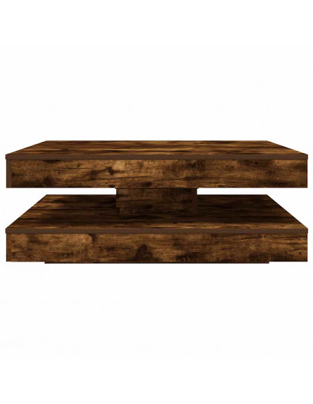 Tavolino da Caffè Girevole a 360 Gradi Rovere 90x90x34,5 cm