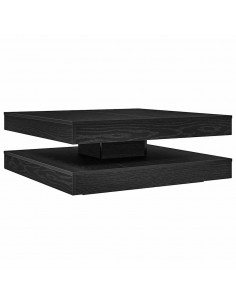 Tavolino da Caffè Girevole a 360 Gradi Nero 90x90x34,5 cm