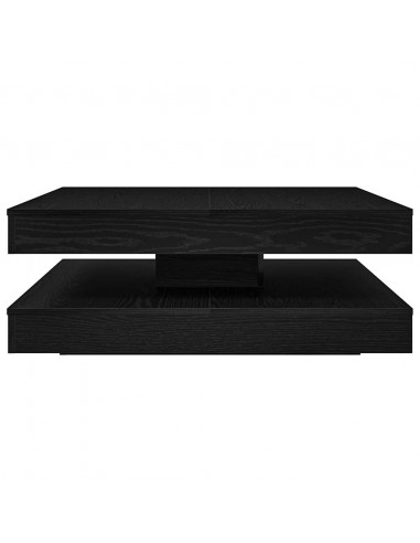 Tavolino da Caffè Girevole a 360 Gradi Nero 90x90x34,5 cm