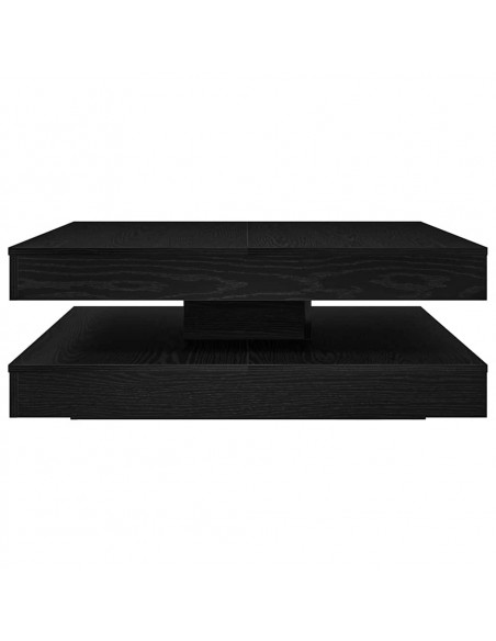 Tavolino da Caffè Girevole a 360 Gradi Nero 90x90x34,5 cm