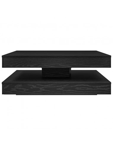 Tavolino da Caffè Girevole a 360 Gradi Nero 90x90x34,5 cm