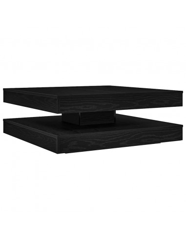 Tavolino da Caffè Girevole a 360 Gradi Nero 90x90x34,5 cm