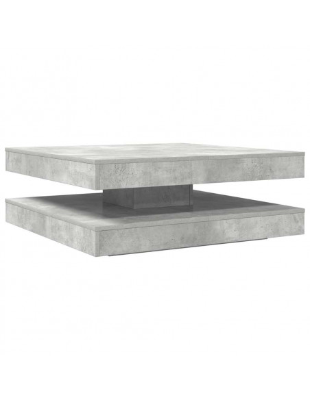 Tavolino da Caffè Girevole a 360 Gradi Grigio 90x90x34,5 cm