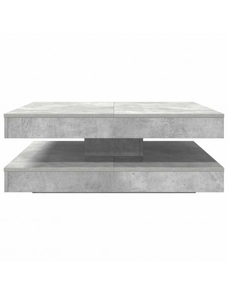 Tavolino da Caffè Girevole a 360 Gradi Grigio 90x90x34,5 cm