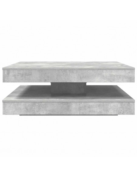 Tavolino da Caffè Girevole a 360 Gradi Grigio 90x90x34,5 cm
