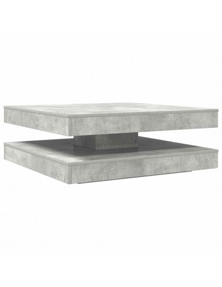 Tavolino da Caffè Girevole a 360 Gradi Grigio 90x90x34,5 cm