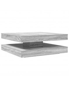 Tavolino da Caffè Girevole a 360 Gradi Grigio 90x90x34,5 cm